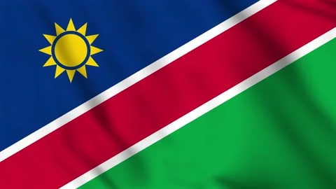 Looped background animation of the waving flag of Namibia Video stock 254108411