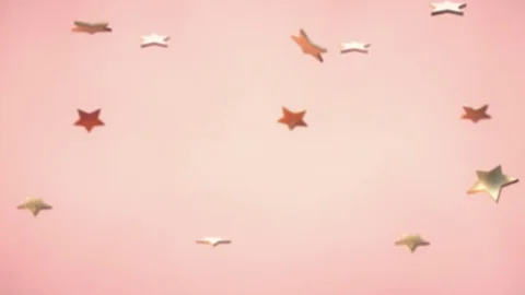 Looped background with lots of falling and rotating golden stars Stock Footage 129749361