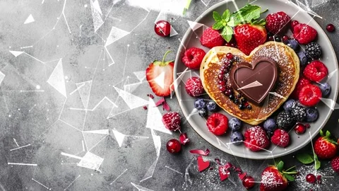 Looped background. Romantic breakfast. Concept of romance and love. Video stock 300248667
