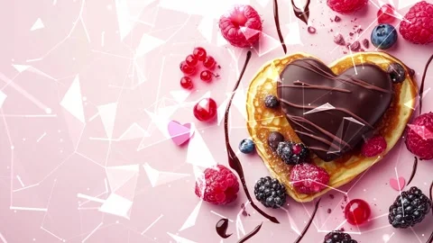 Looped background. Romantic breakfast. Concept of romance and love. Video stock 300248846