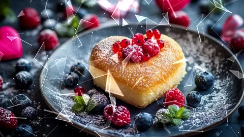 Looped background. Romantic breakfast. Concept of romance and love. Video stock 300249851