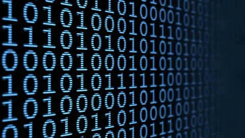Looped binary code data wall animation background Stock Footage 337733666
