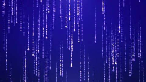 Looped blue background with a stream of glittering rain Stock Footage 274392444