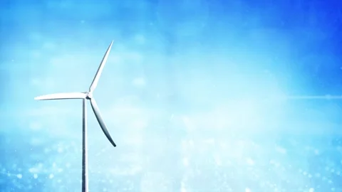 Looped blue electricity wind plant energy animation Stock Footage 338110053
