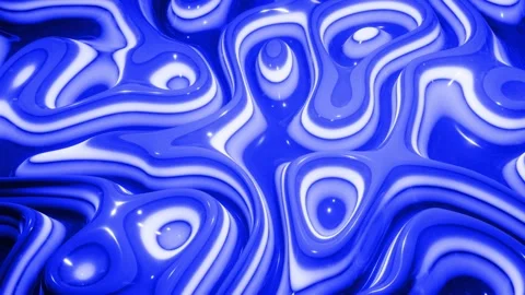 Looped blue liquid background in 4k. Abstract wavy pattern on bright glossy Stock Footage 137645992