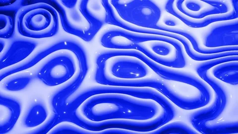 Looped blue liquid background in 4k. Abstract wavy pattern on bright glossy Stock Footage 137646028