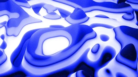 Looped blue liquid background in 4k. Abstract wavy pattern on bright glossy Video stock 137646085