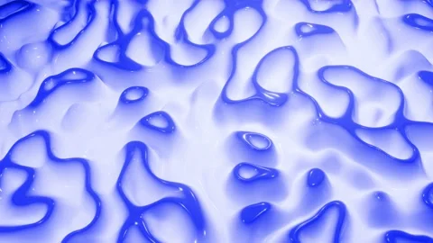Looped blue liquid background in 4k. Abstract wavy pattern on bright glossy Stock Footage 137646204