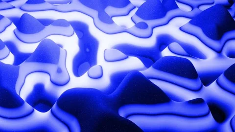 Looped blue liquid background in 4k. Abstract wavy pattern on bright glossy Stock Footage 137646308
