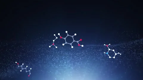 Looped blue science network with hexagon bonds animation Stock Footage 341158134