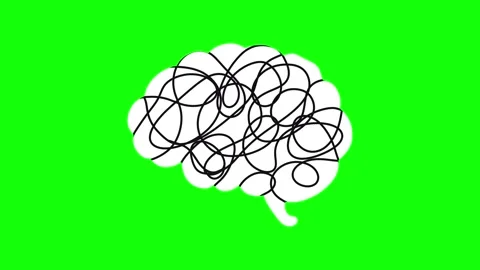 Looped brain animation with boiling line effect. Stock Footage 337399265