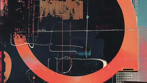 Looped Creative Grunge Texture Frame Stock Footage 299823619