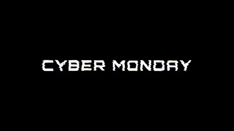 Looped Cyber Monday text typography animation 4k video with glitch effect isolat Stock Footage 295853317