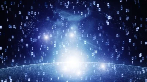 Looped digital binary code data cyberspace network Stock Footage 338306995