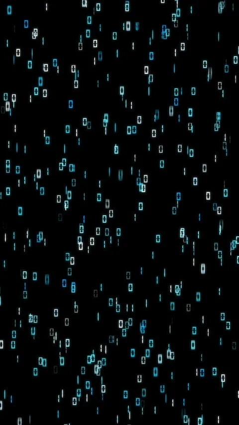 Looped digital binary code numbers on black background Stock Footage 338403710