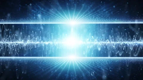 Looped digital cyberspace glowing lines animation background Stock Footage 340237189