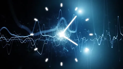 Looped digital cyberspace technology time clock animation Stock Footage 338405285