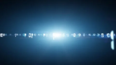 Looped digital technology binary code numbers with flicker light Stock Footage 338405414