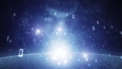 Looped digital technology binary number code cyberspace Stock Footage 338305659