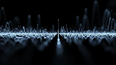 Looped digital technology music equalizer detailed lines animation Video stock 338404158