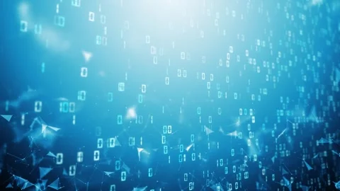 Looped digital technology network cybespace binary data Stock Footage 338110512