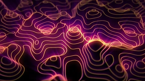 Looped digital terrain background with glowing contour lines Stock Footage 316993085