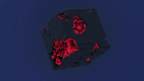 Looped Distortion Waves on Abstract Cube Stock Footage 297677270