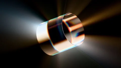Looped dynamic animation of a cylinder  shape made of liquid glass material. Stock Footage 327614162