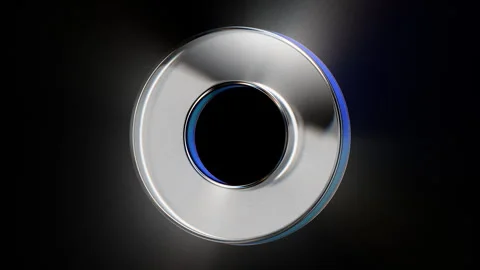 Looped dynamic animation of a torus shape made of liquid glass material. Ani Stock Footage 327614225