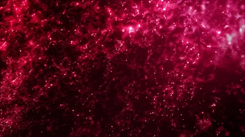 Looped Effervescent Particles on Red Background Stock Footage 134839197