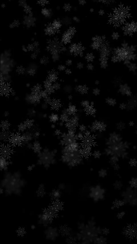 Looped falling snowflakes on black vertical background Vídeo Stock 337852349
