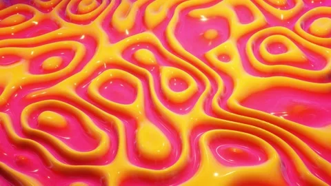 Looped festive liquid BG in 4k. Abstract wavy pattern on bright glossy surface Stock Footage 137463561