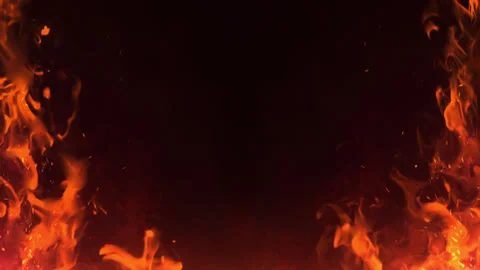 Looped Fire Background With Copy Space Stock Footage 260815076