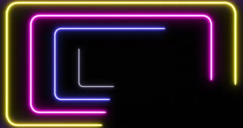 Looped Futuristic Rectangular Neon Backg 