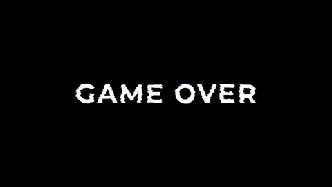 Looped game over text typography animation 4k video with glitch effect isolated  Stock Footage 295853225
