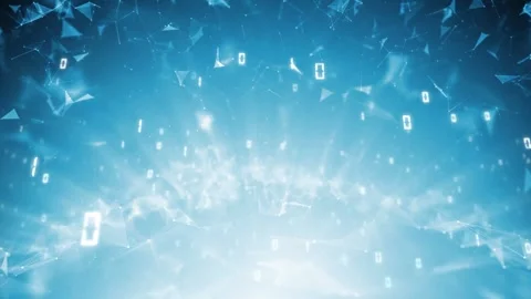 Looped glow digital tech binary code cyberspace Stock Footage 338405330