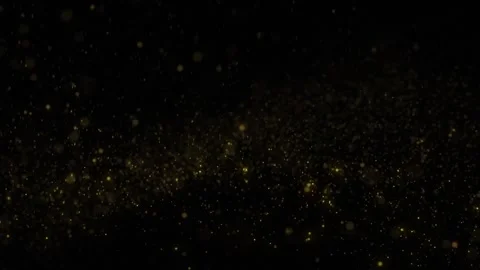 Looped gold colored flicker dots motion on black background Stock Footage 338306287