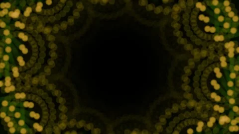 Looped golden kaleidoscope sequence patterns. 4k Abstract multicolored motion Stock Footage 252752801