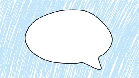 Looped hand-drawn speech bubble animation on blue comic background. 库存影片 330367904