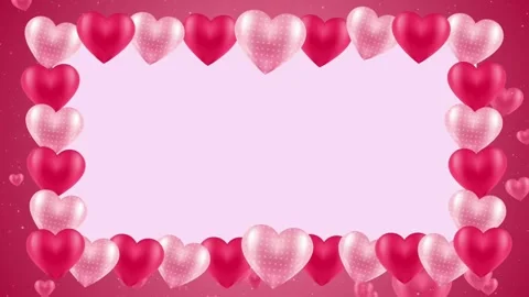 Looped heart rotation. Render of romantic background for valentines day 14 Stock Footage 336589631