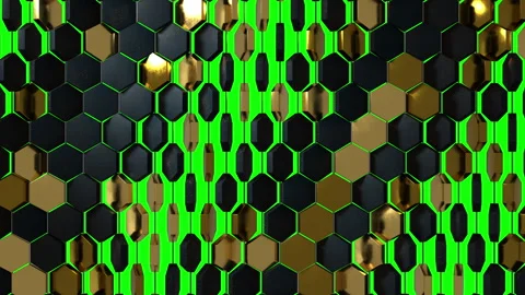 Looped Hexagon Background pattern with greenscreen 스톡 동영상 289573705
