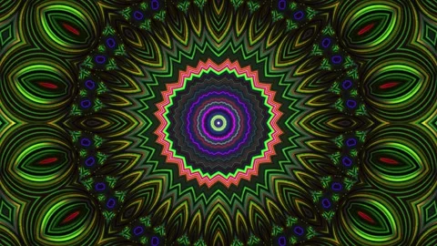 Looped hypnotic background in a shape of psychedelic mandala Stock Footage 277600748