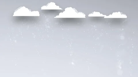Looped illustrated clouds winter snowfall scene animation Stock Footage 338306886