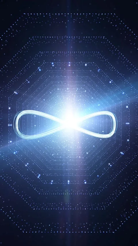 Looped infinite sign digital technology background Stock Footage 338110585