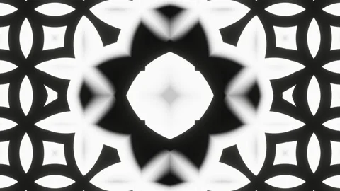A looped linear and animation in black and white in the form of a kaleidoscope Stock Footage 206621205