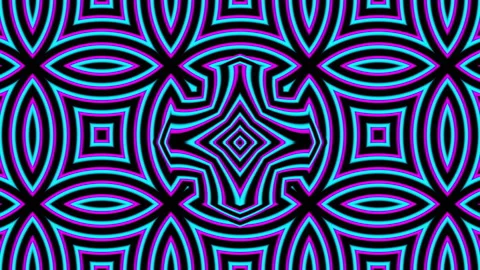 Looped linear and shape animation in kaleidoscope color and moving mandala Stock Footage 204999530
