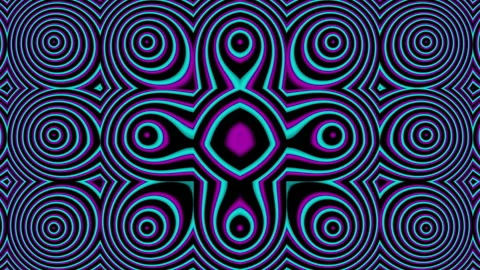 Looped linear and shape animation in kaleidoscope color and moving mandala Stock Footage 204999532