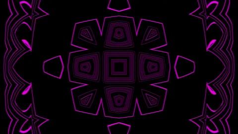 Looped linear and shape animation in kaleidoscope color and moving mandala Stock Footage 204999634