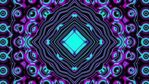 Looped linear and shape animation in kaleidoscope color and moving mandala Stock Footage 205513712