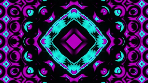 Looped linear and shape animation in kaleidoscope color and moving mandala Stock Footage 205513718